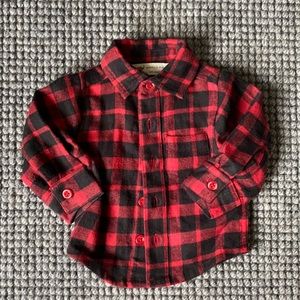 NWOT - Monica + Andy Black and Red Flannel (0-3M)
